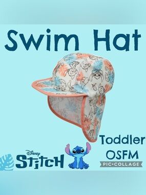Lilo & Stitch Character Toddler Legionnaire Swim Hat Sun Hat, One-Size Fits Most